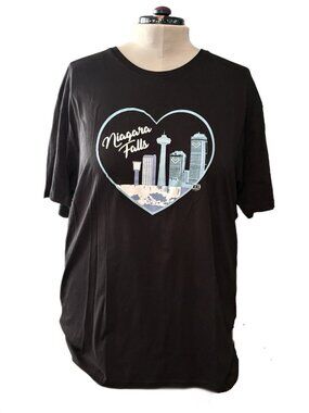 Niagara Falls Black Heart Skyline T Shirt Size 2XL CSW 24/7 NWT